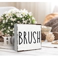 thumbnail image 3 of Zomyto 5"x5" Bathroom Decor,Brush Wood Box Sign Desk Decor,Rustic Wooden Block Box Sign Decoration For Bathroom Washroom Restroom Toilet, 3 of 6