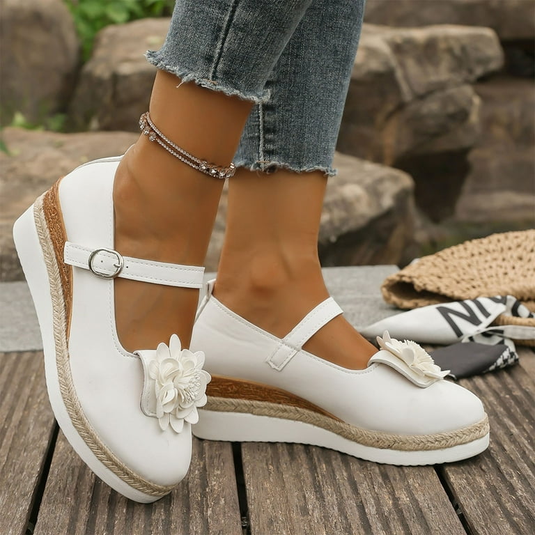 HaiMao Women's Wedge Shoes Closed Toe Low Heel Pumps Comfotable