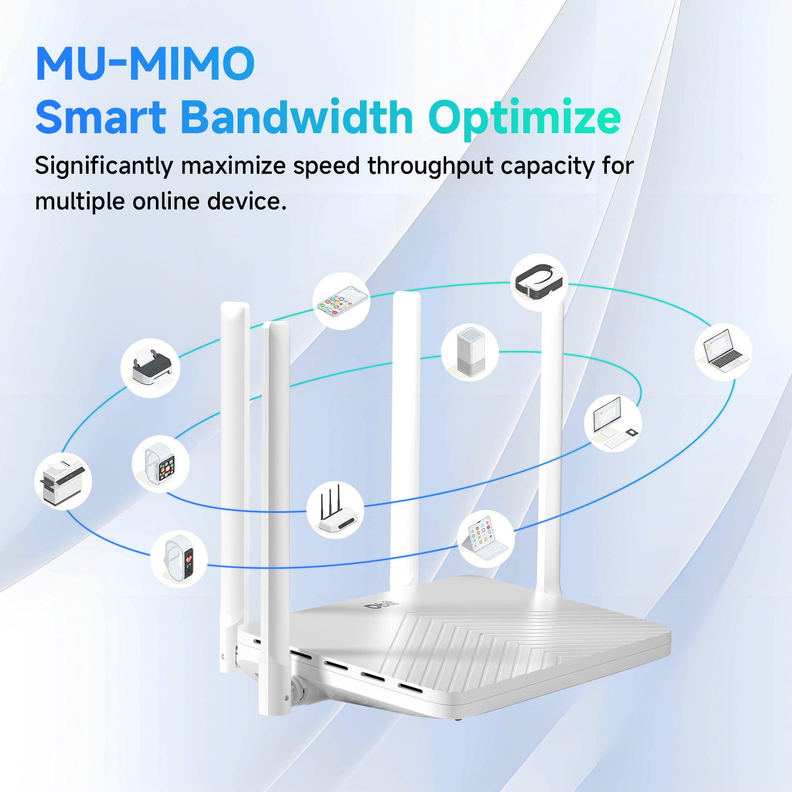 DBIT AC1200 Dual Band Mesh WiFi Router Long Range Wireless Internet Router with 4 x High-Power FEMs