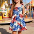 thumbnail image 2 of felwors Girls July 4th Dress Red White Blue Toddler Patriotic Outfit American Sundress 1-6 Years(Dark Blue,2-3 Years), 2 of 5