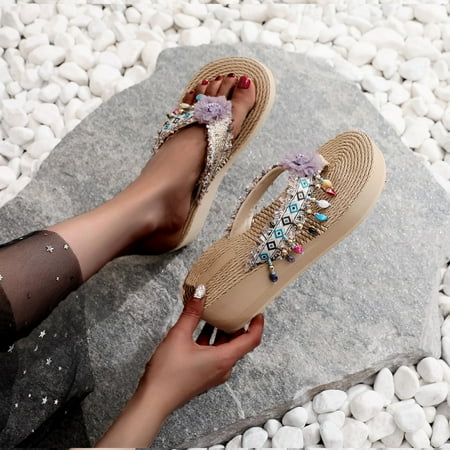 

Yedhsi Women Open Toe Slippers Shoes Comfy Sandals Casual Comfortable Beach Sandals Women s Slippers