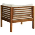 thumbnail image 3 of vidaXL Sectional Corner Sofa with Cream White Cushion Acacia Wood, 3 of 4