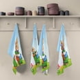 thumbnail image 2 of Cute Couple Bunnies Kitchen Tea Towels Set of 6 Absorbent Hand Dish Towels, Easter Egg Carrot Dishcloths Lint-Free 18x28 Inch Fast Drying for Cooking Baking Home Clean, 2 of 7