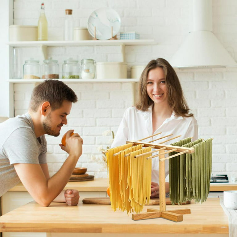 Wooden Pasta Dryer, Pasta Rack for Drying, Bamboo Pasta Drying