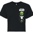 thumbnail image 3 of Star Wars - The Mandalorian Mando Icons  - Juniors Cropped Short Sleeve Graphic T-Shirt, 3 of 5