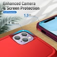 thumbnail image 2 of for iPhone 11 Pro Max Case, Phone Case Heavy Duty 2 in 1 Full Body Rugged Shockproof Hybrid Hard PC Soft TPU Bumper Drop Protective Girls Women Boy Men Covers for iPhone 11 Pro Max, Red+Rose, 2 of 7