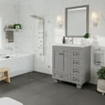 thumbnail image 3 of Eviva Happy 28"W x 18"D Gray Bathroom Vanity with Carrara Quartz Countertop and Undermount Porcelain Sink, 3 of 8