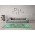 thumbnail image 3 of Ahgly Company Machine Washable Indoor Rectangle Persian Turquoise Blue Traditional Area Rugs, 5' x 7', 3 of 4
