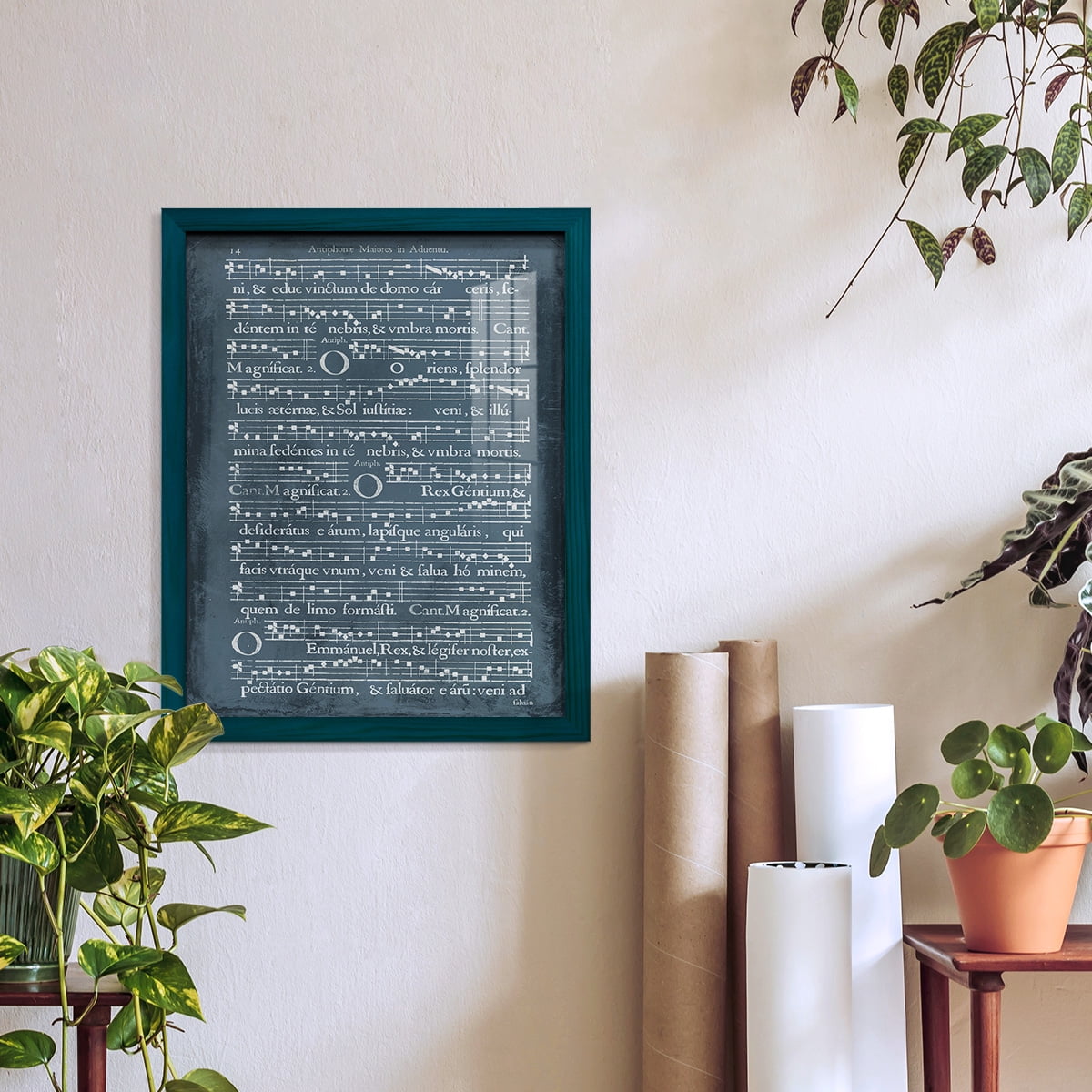 Graphic Songbook IV -Framed Print w/glass-Ocean Blue
