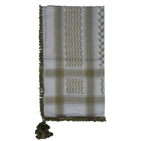 Palestinian Scarf - MuslimClothing® Army Green & White Keffiyeh Men's Muslim Arafat Scarf Shawl Turban Sorban Shawl Turban Sorban
