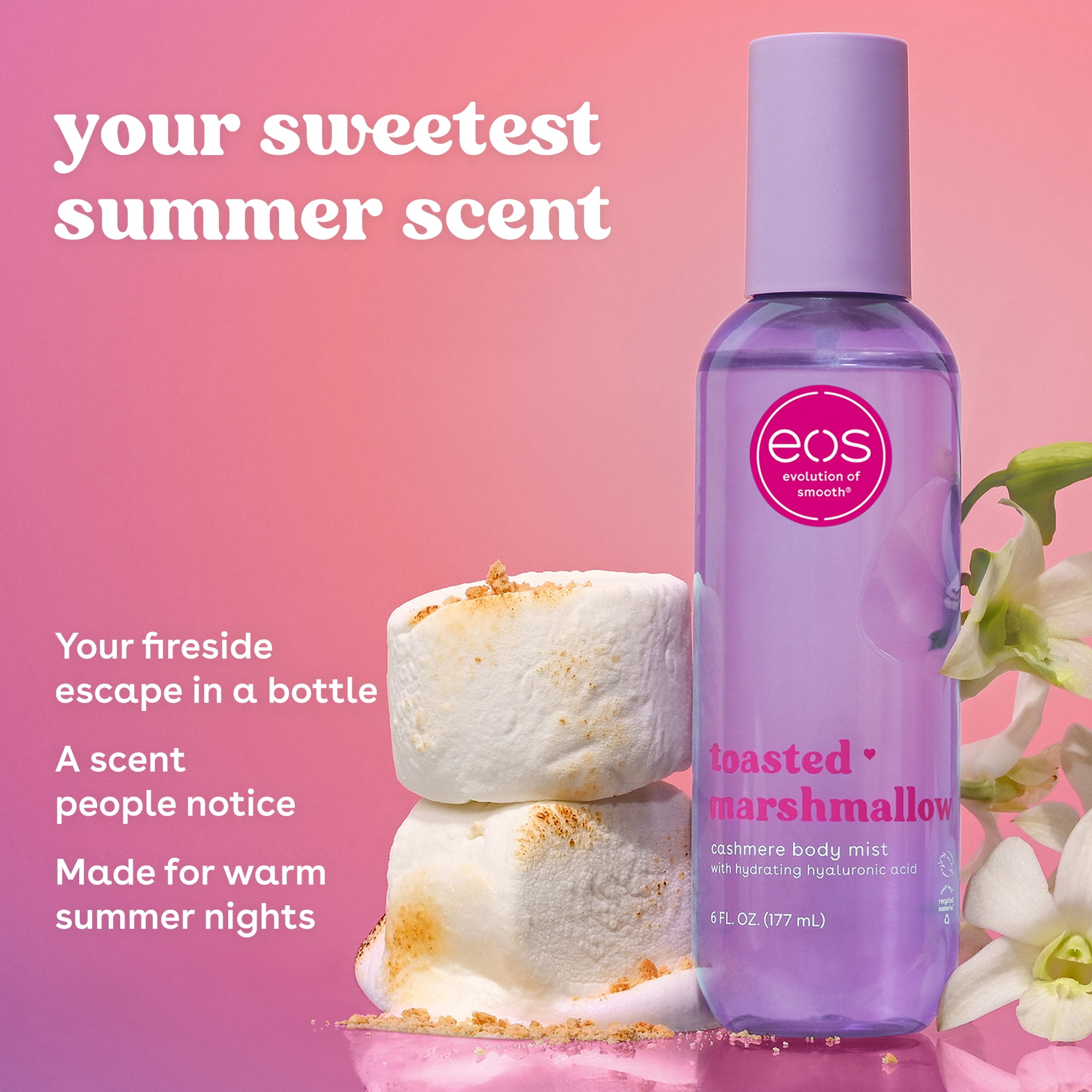 eos Toasted Marshmallow Body Spray for Women, Fine Fragrance Mist, 6 fl oz