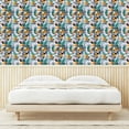 thumbnail image 3 of Ambesonne Memphis Vibes Peel & Stick Wallpaper for Home, Strelitzia and Bird, 13"x100", Vermilion Lilac Teal, 3 of 5