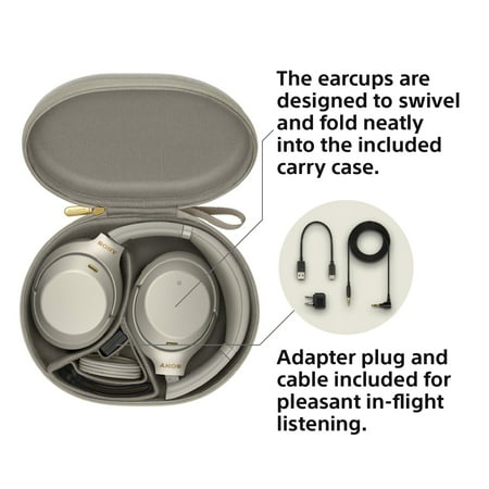 Sony - WH-1000XM3 Wireless Noise Cancelling Over-the-Ear Headphones with Google Assistant - Silver