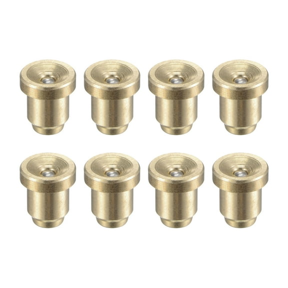 Uxcell Brass Push Button Flange Grease Oil Cup 6mm Ball Oiler for Lubrication System 8Pcs