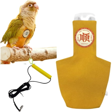 GYTY Bird Diapers Leash Set Washable Reusable Handmade Flight Suit Waterproof Inner Layer - Protective Parrot Nappy Clothes Parakeets Macaws Budgies Canaries (Black1 Sun Conure)