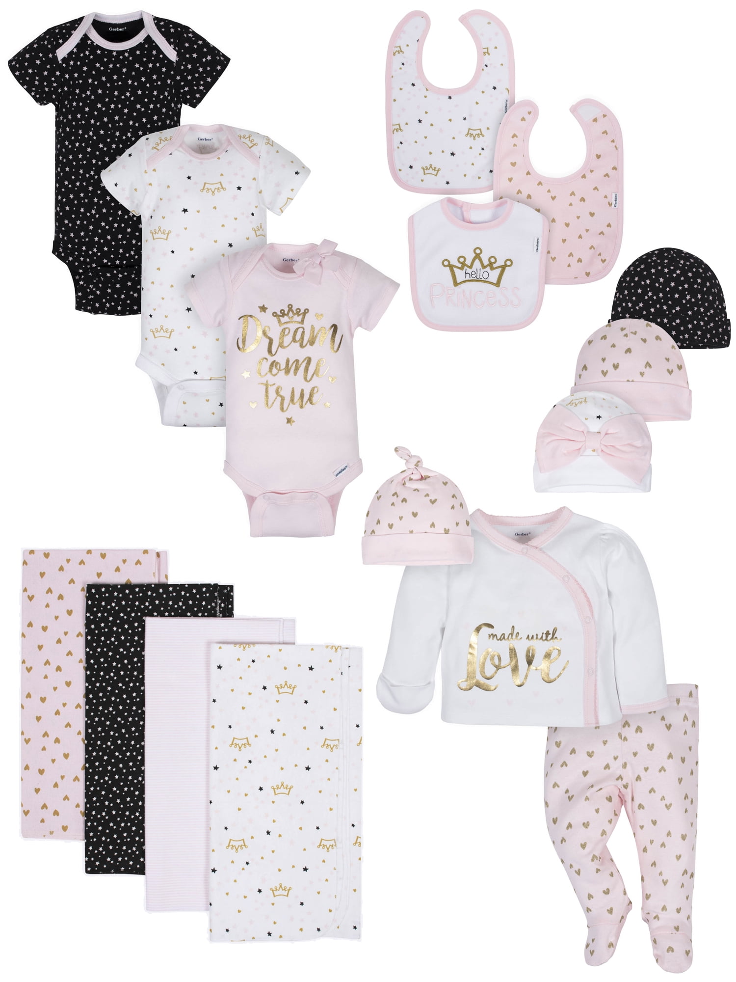 Gerber Organic Baby Girls Layette Bundle, 16Piece