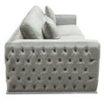 thumbnail image 4 of Envy Sofa in Platinum Grey Velvet with Tufted Outside Detail and Silver Metal Trim by Diamond Sofa, 4 of 8
