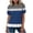 Navy, variant on EazyTech Women's Spring Summer Casual Loose Striped Ruffle Trim Short Sleeve Crew Neck Top