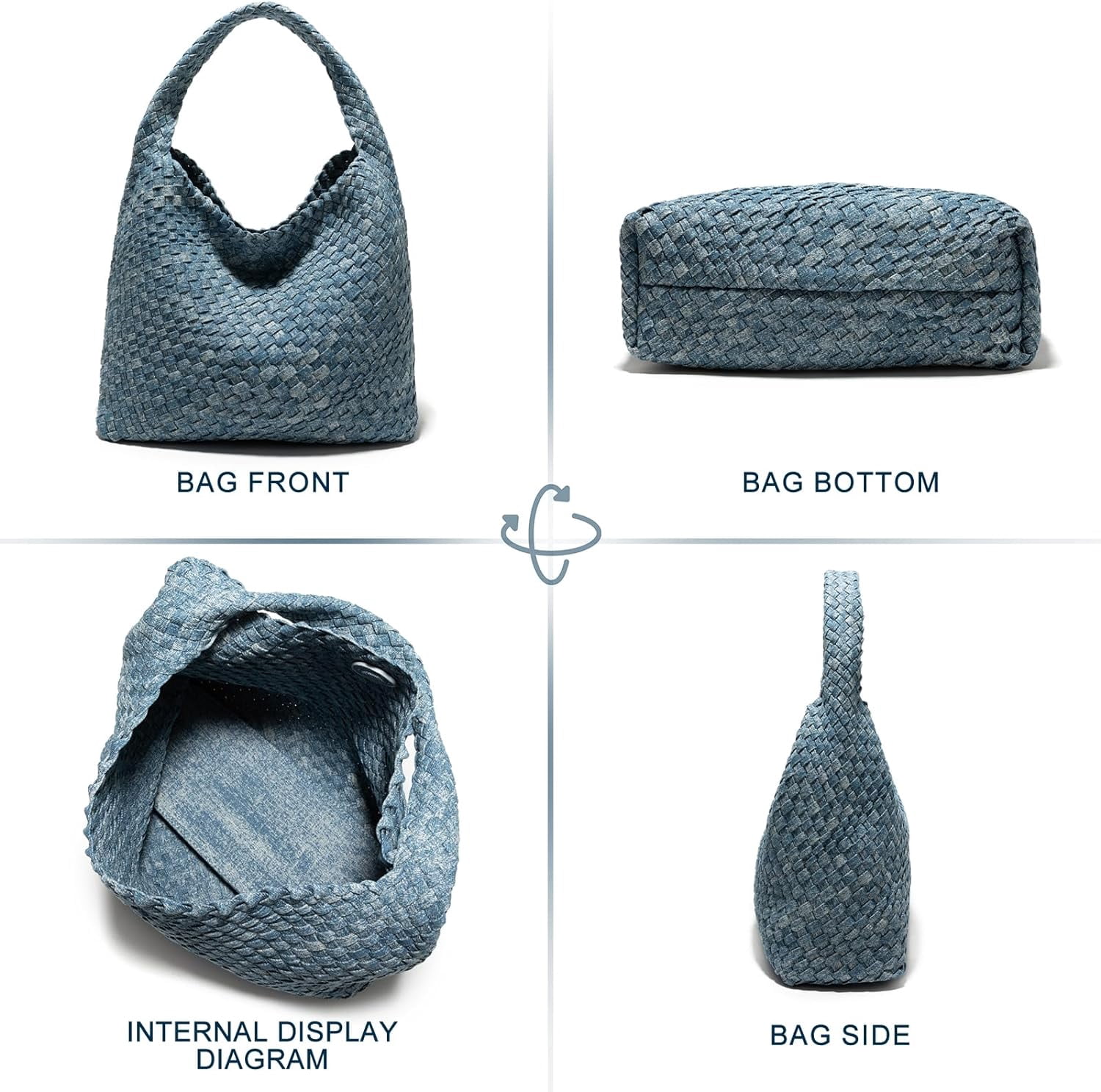 Woven Bag Purses and Handbags Woven Vegan Leather Bag For Women Woven Tote Bag Shoulder Bag Top-Handle Bag With Purses