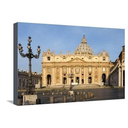 St. Peters and Piazza San Pietro in the Early Morning, Vatican City, Rome, Lazio, Italy Stretched Canvas Print Wall Art By James Emmerson