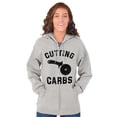 thumbnail image 3 of Cutting Carbs Pizza Cutter Foodie Unisex Fleece Graphic Zip Up Hoodie Brisco Brands 5X, 3 of 5