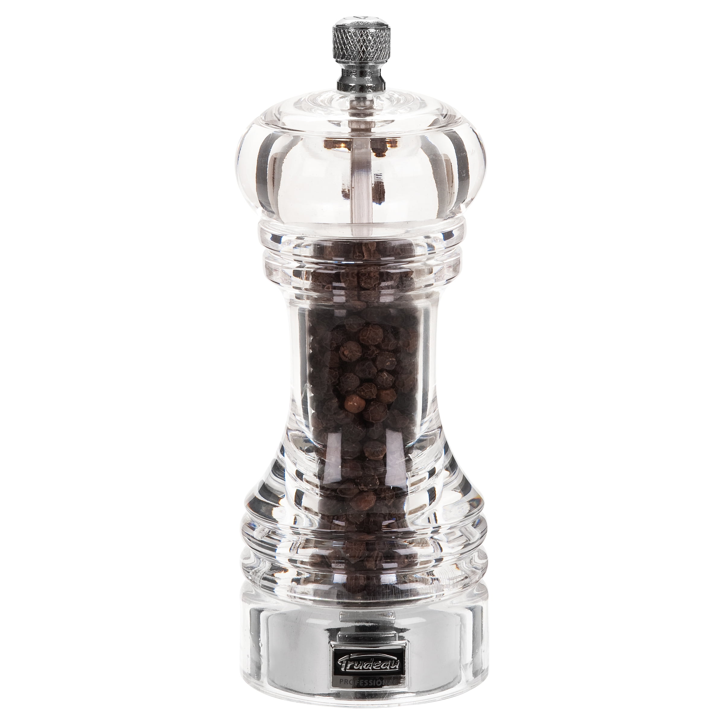 Trudeau 6" One-Hand Pepper Mill Grinder Stainless Steel NEW 