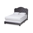thumbnail image 2 of Baxton Studio Samantha Modern and Contemporary Grey Velvet Fabric Upholstered Full Size Button Tufted Bed, 2 of 9