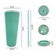 thumbnail image 2 of Botella 24oz Doble Pared Tapa Popote Bebidas Frías/calientes, 2 of 7