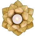 thumbnail image 3 of Ebros Seashells Lotus Flower Votive Tea Light Candle Holder 4.25"D (Yellow Gold), 3 of 6