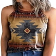 thumbnail image 1 of Hauts d'Été Femmes Licol Cou Sans Manches T-Shirts Unis Blouses Décontractées, 1 of 2