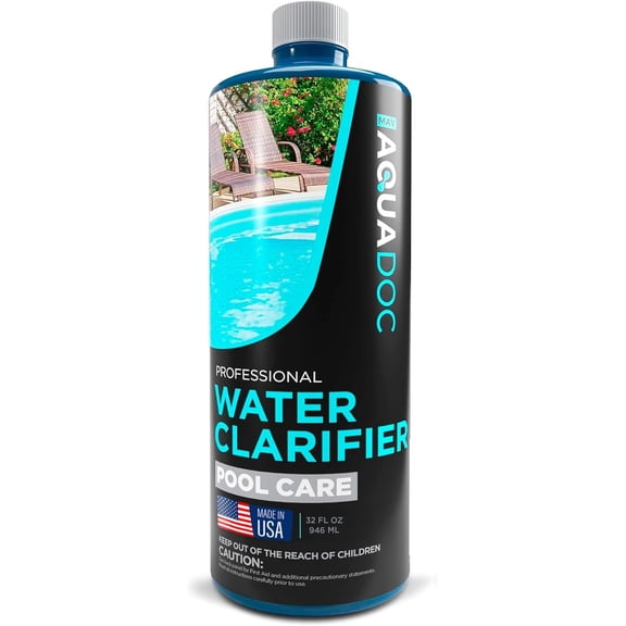 Pool Clarifier Liquid for Fast Acting Cloudy Water Treatment, Swimming Pool Water Clarifier Pool Owners Love, Use Our Clarifier to Keep Your Pool Clear - AquaDoc 32oz