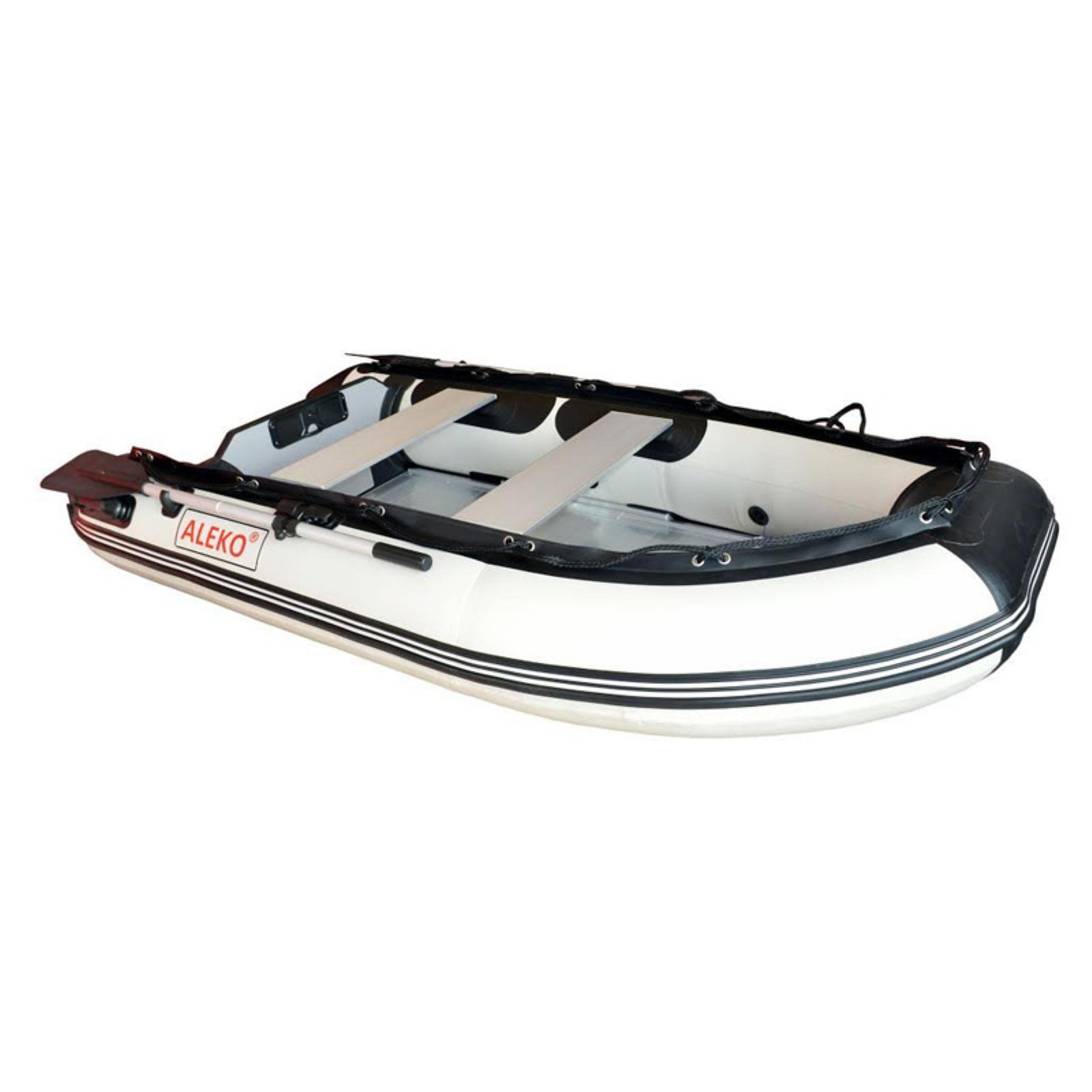 13.8 ALEKO BT420G Inflatable Aluminum Floor 7 Person Raft Fishing Boat Grey 