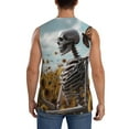 thumbnail image 4 of Xecao Sunflower Butterfly Skull Print Men's Tank Top: Sleek Sleeveless Tee for Casual Sports and Beach Occasions-Medium, 4 of 7
