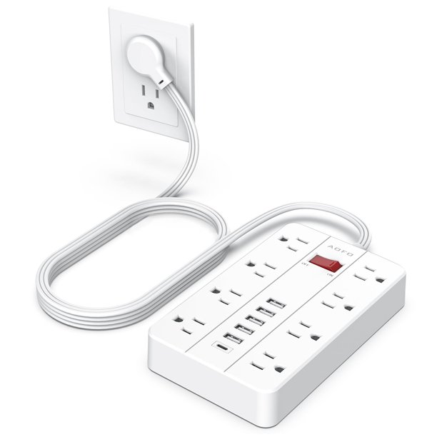 Protector contra sobretensiones Power Strip AOFO con 6 puertos USB (1 USB C)