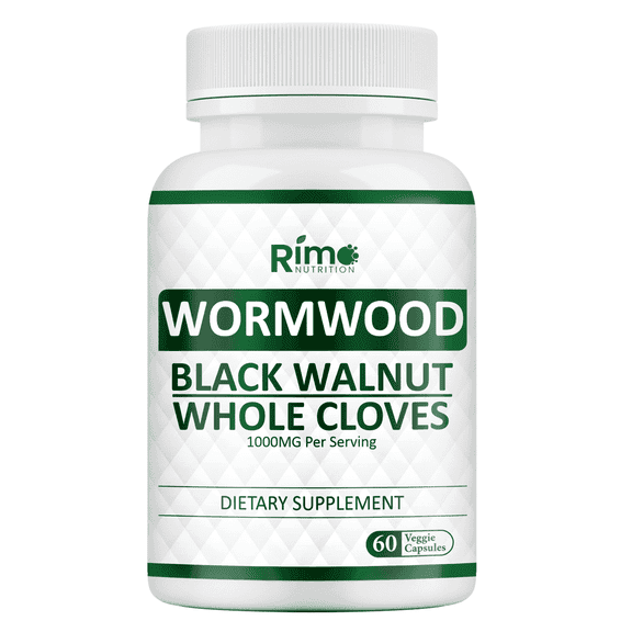Rimo Nutrition Wormwood Black Walnut Clove Supplement Cleanse Detox for Gut Health 60 Capsules