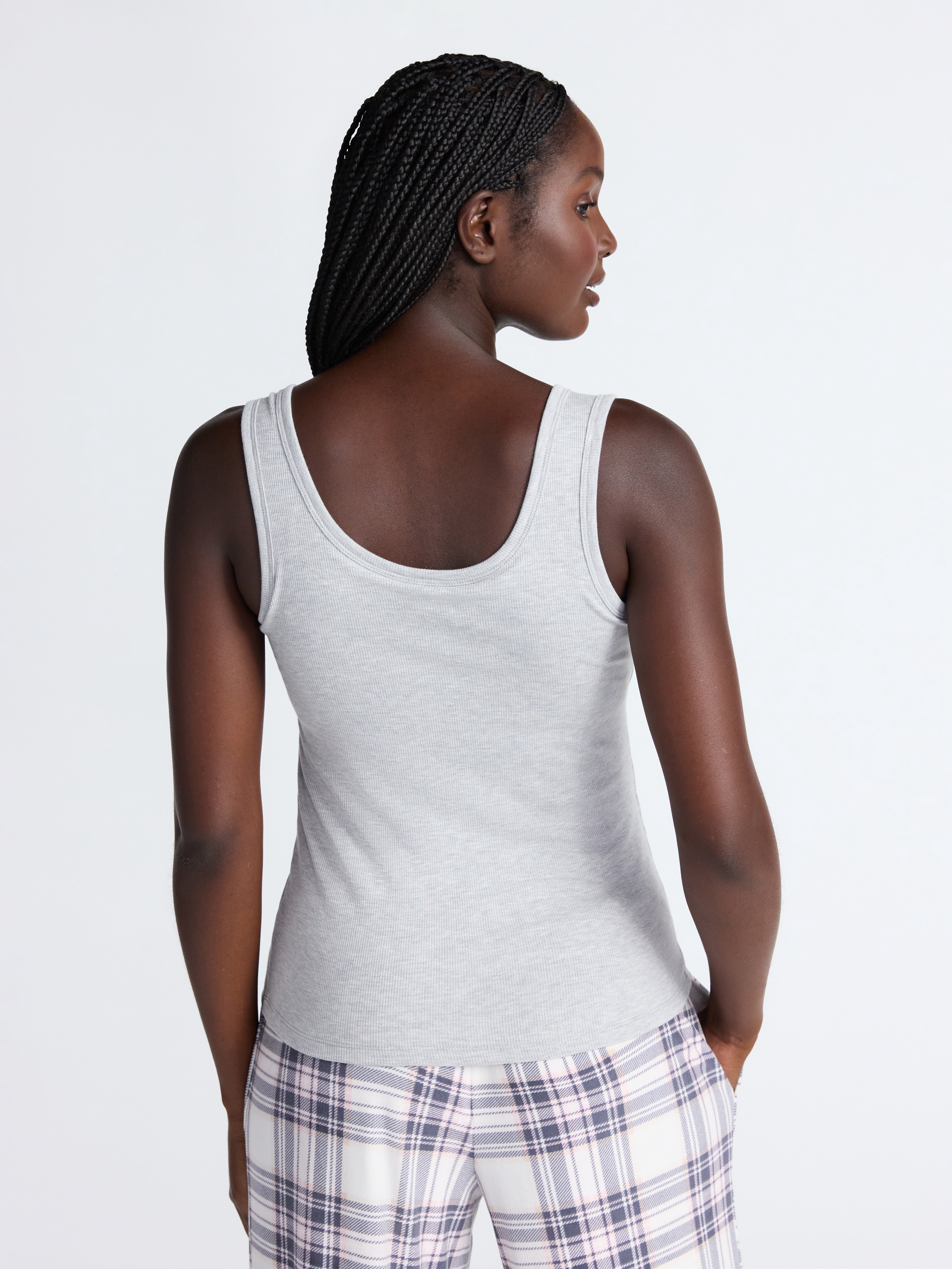 Joyspun Women’s Ribbed Tank with Inner Bra, 2-Pack, Sizes XS-3X