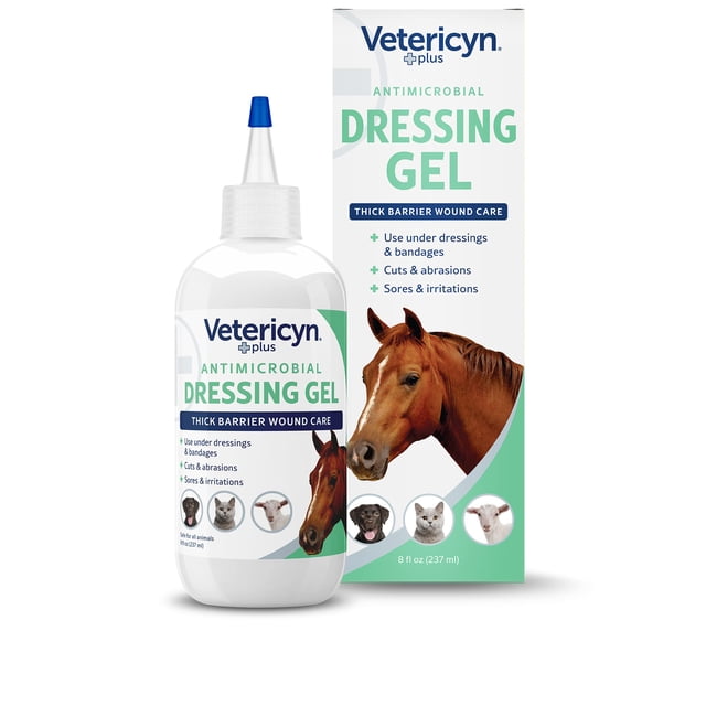 Gel de apósito para heridas Vetericyn Plus para animales, 240 ml