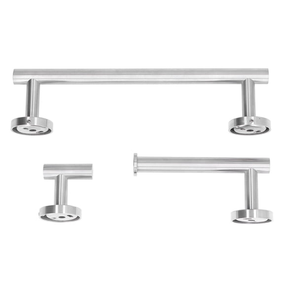 BIMZUC Stainless Steel Towel Rack Set – Smooth Edges, Rust‑Proof, 3‑Piece Silver Towel Bar for Bathroom, Wardrobe, Kitchen, Bedroom – Easy Install