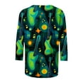thumbnail image 4 of St Patricks Day Shirt for Women, Ladies Tops and Blouses 3/4 Sleeve, Round Neck Tee Shirts Ladies' 3/4 Sleeved Round Neck T Shirt St. Patrick's Day Printed Tops Shirts, 4 of 5