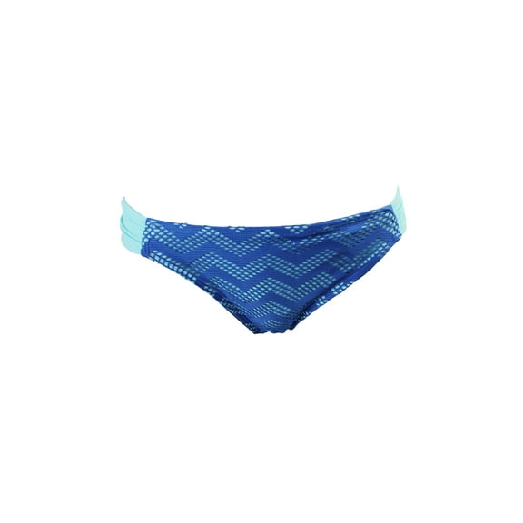 Hula Honey Blue Aqua Chevron-Crochet Hipster Bikini Bottom S