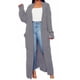thumbnail image 1 of Cárdigan LIVECLOTH para mujer, maxi invierno, parte delantera abierta, gris, talla M, 1 of 5