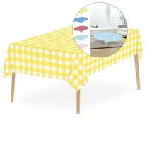 Yoloke Checkered Tablecloth Disposable Gingham Tablecloth, Rectangle Waterproof Plastic Table Cloths for Outdoor Picnic, Birthday, Party, Baby Shower