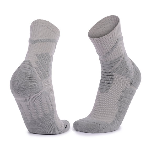 NoxwB Athletic Socks Cushion Running Performance Breathable Crew Outdoor Sports Socks for Men Women Gray Free Size