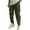 Army Green, variant on Pants for Men Fashion Trendy Loose Sports Casual Multi-pocket Foot Binding Trousers Stretch Elastic Waist Drawstring Work Pants Black XL