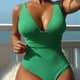 thumbnail image 2 of MKLEKYY Traje De Baño Mujer Women'S Solid Color Summer Beach Swimsuit Swimsuit, 2 of 6