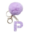 thumbnail image 5 of Letter Keychain, Gaqring Purple Velvet Ball Pendant Letter Charm, Personalized Backpack Pendant Holiday Gift Durable Soft Touch, 5 of 6