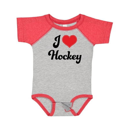 

Inktastic I Love Hockey Gift Baby Girl Bodysuit