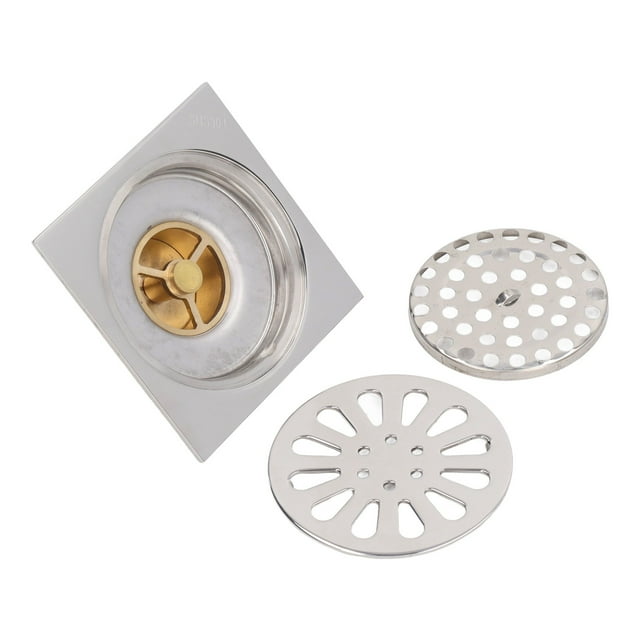 Drenaje de suelo desodorante galvanizado de cobre y acero inoxidable, prevención de insectos, drenaje rápido para lavadora de baño