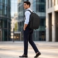 thumbnail image 2 of Laptop Backpack,19 Inch Multi-Compartment Waterproof Lightweight Bag for Men Women | Travel Essentials Bag | Large capacity Commute Daypack,Black, 2 of 7