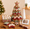 07# Gingerbread Stripe, variant on DIY Quilted Santa Christmas Tree Kit, Handmade Fabric Patchwork Ornament, Holiday Table Decor, Adult Sewing Craft Kit, Snowman Layered Tree, Quilting Gift,Snowman